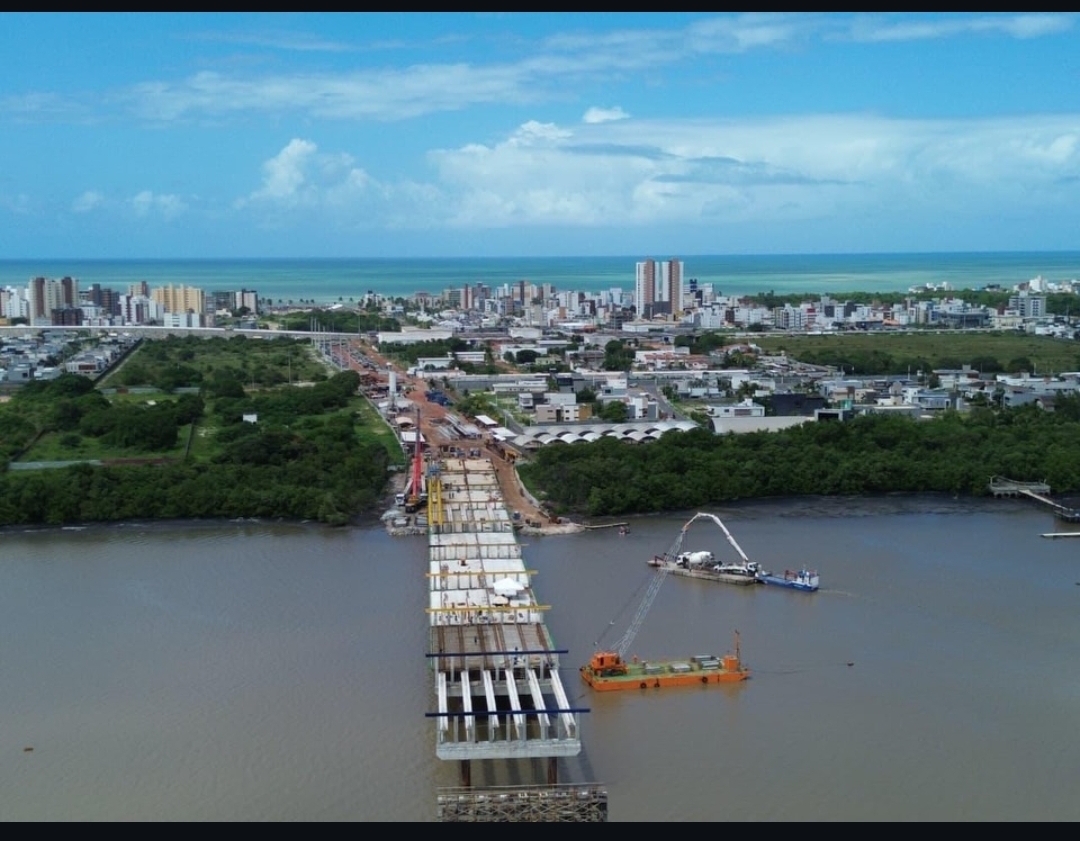 Obras da Ponte do Futuro avançam e atingem marco histórico de execução na Paraíba