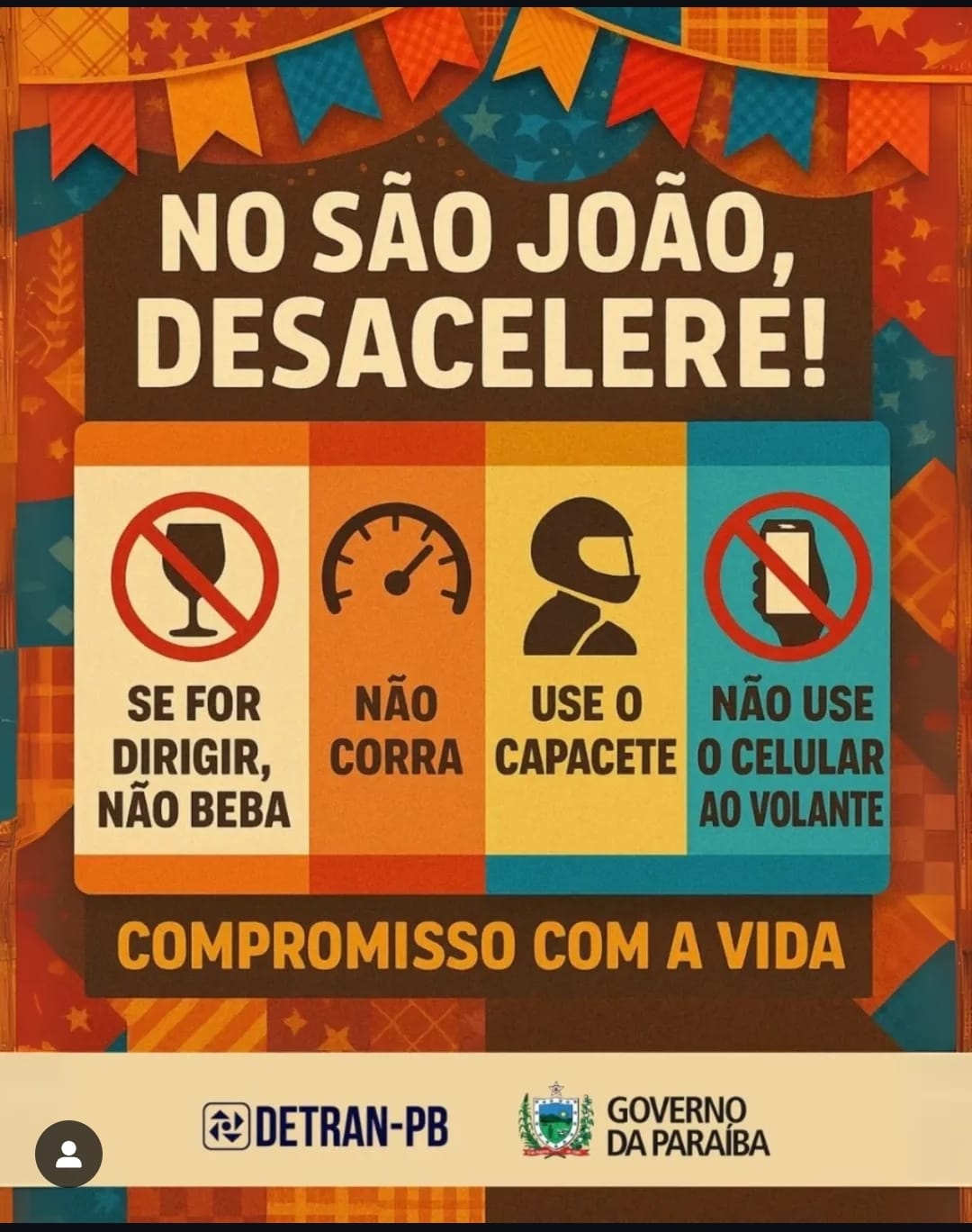 Campanha alerta para riscos no trânsito durante o São João e reforça importância da direção consciente